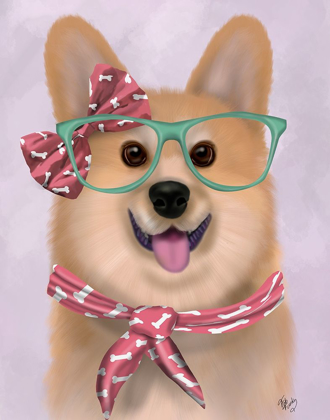 Picture of CORGI WITH GLASSES AND SCARF