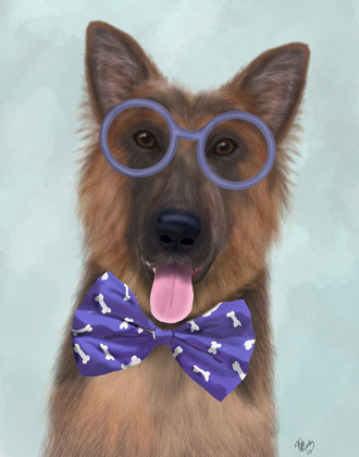 Picture of GERMAN SHEPHERD WITH GLASSES AND BOW TIE