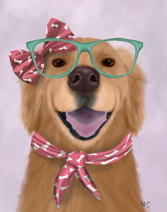 Picture of GOLDEN RETRIEVER, GLASSES AND SCARF