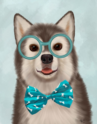 Picture of HUSKY WITH GLASSES AND BOW TIE