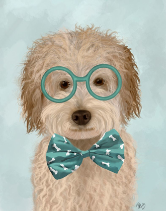 Picture of LABRADOODLE, CREAM, WITH GLASSES AND BOW TIE