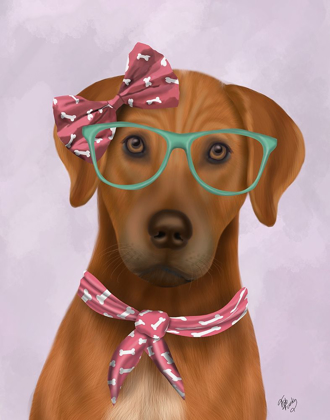 Picture of RHODESIAN RIDGEBACK WITH GLASSES AND SCARF