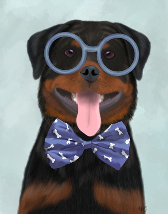 Picture of ROTTWEILER WITH GLASSES AND BOW TIE