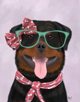 Picture of ROTTWEILER WITH GLASSES AND SCARF