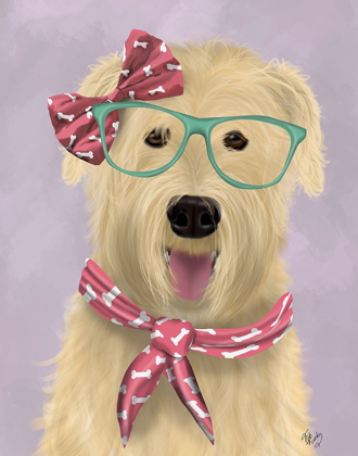 Picture of WHEATEN TERRIER WITH GLASSES AND SCARF