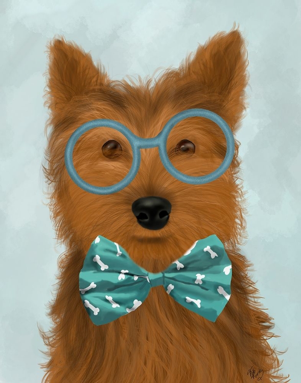 Picture of YORKSHIRE TERRIER WITH GLASSES AND BOW TIE