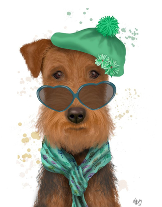 Picture of AIREDALE AND HEART GLASSES