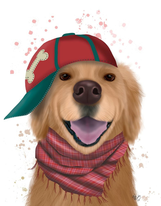 Picture of GOLDEN RETRIEVER AND BASEBALL CAP