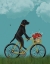 Picture of BLACK LABRADOR ON BICYCLE - SKY