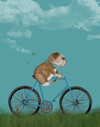 Picture of ENGLISH BULLDOG ON BICYCLE - SKY
