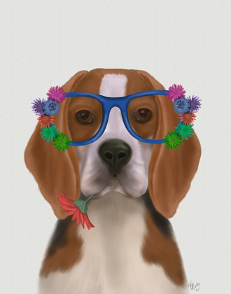 Picture of BEAGLE AND FLOWER GLASSES 
