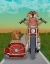 Picture of GOLDEN RETRIEVER CHOPPER AND SIDECAR
