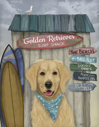 Picture of GOLDEN RETRIEVER SURF SHACK