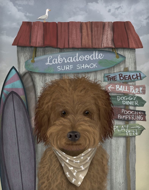 Picture of LABRADOODLE, BROWN, SURF SHACK