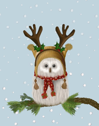 Picture of CHRISTMAS FLUFFY OWL AND ANTLERS