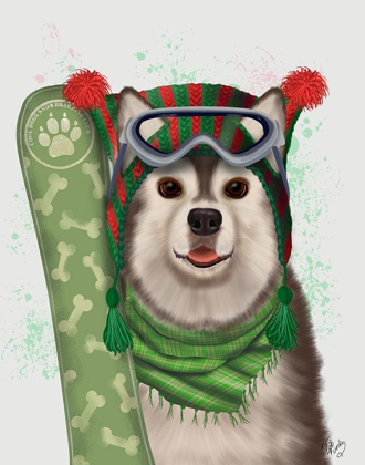 Picture of CHRISTMAS HUSKY SNOWBOARD