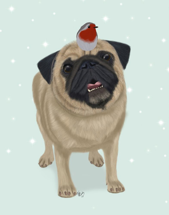 Picture of CHRISTMAS PUG AND ROBIN