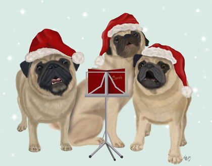 Picture of CHRISTMAS PUG TRIO CAROLLING