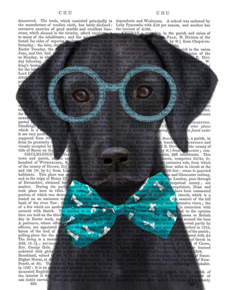 Picture of BLACK LABRADOR WITH GLASSES AND BOW TIE