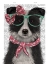 Picture of BORDER COLLIE, BLACK AND WHITE, WITH GLASSES AND SCARF