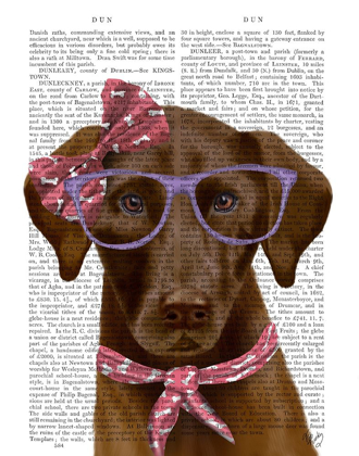 Picture of CHOCOLATE LABRADOR WITH GLASSES AND SCARF