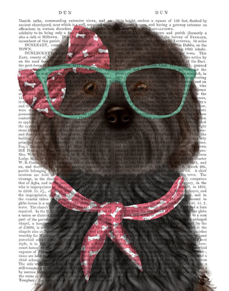 Picture of COCKERPOO, BLACK, WITH GLASSES AND SCARF