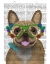 Picture of FRENCH BULLDOG AND FLOWER GLASSES
