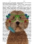 Picture of LABRADOODLE GOLDEN AND FLOWER GLASSES