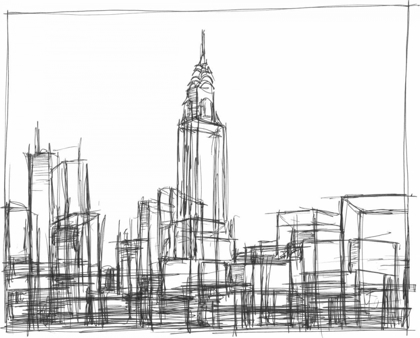 Picture of WIRE FRAME CITYSCAPE II