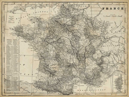 Picture of ANTIQUE MAP OF FRANCE