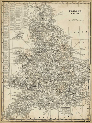 Picture of ANTIQUE MAP OF ENGLAND