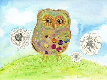 Picture of OWL AND FLOWERS