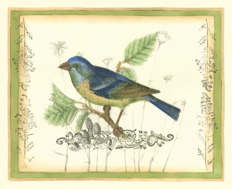 Picture of BIRD AND WILDFLOWERS I
