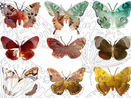 Picture of LAYERED BUTTERFLIES II