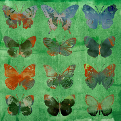 Picture of BUTTERFLIES ON GREEN