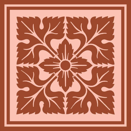 Picture of TONAL WOODBLOCK IN CORAL IV