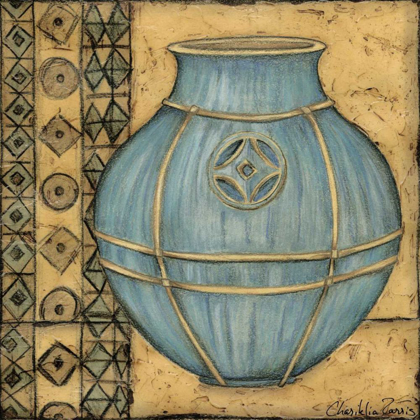 Picture of SQUARE CERULEAN POTTERY I