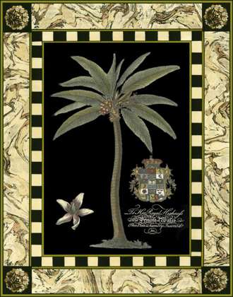 Picture of BORDERED PALMS ON BLACK I