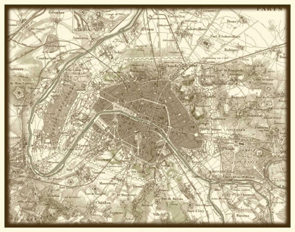 Picture of SEPIA MAP OF PARIS