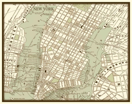 Picture of SEPIA MAP OF NEW YORK