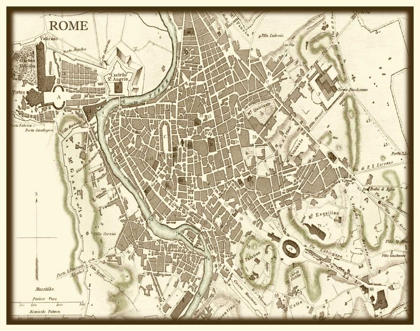 Picture of SEPIA MAP OF ROME