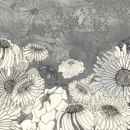 Picture of FLOWERS ON GREY I