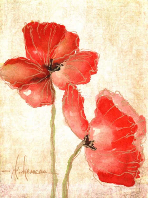 Picture of VIVID RED POPPIES IV