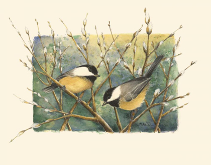 Picture of CHICKADEES AND PUSSY WILLOW