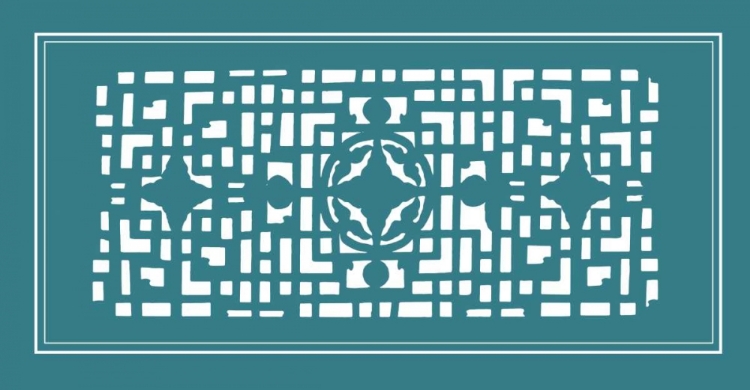 Picture of SHOJI SCREEN IN TEAL IV
