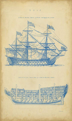 Picture of VINTAGE SHIP BLUEPRINT