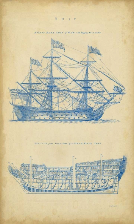 Picture of VINTAGE SHIP BLUEPRINT