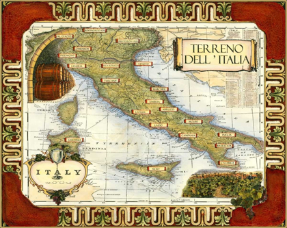 Picture of WINE MAP OF ITALY ON CGP