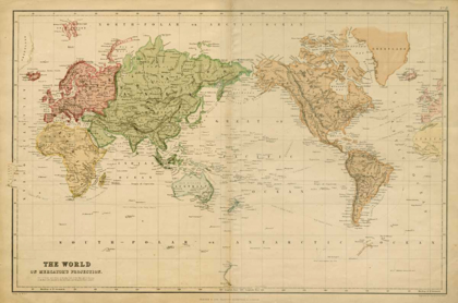 Picture of THE WORLD-ON MERCATORS PROJECTION