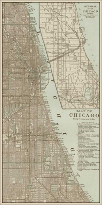 Picture of TINTED MAP OF CHICAGO